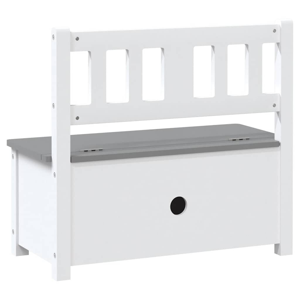 fehér-szürke MDF gyermek tárolópad 60 x 30 x 55 cm
