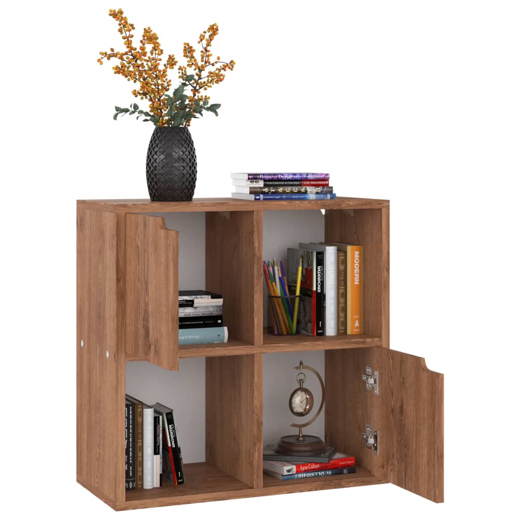 barna tölgyszínű szerelt fa könyvespolc 60 x 27,5 x 59,5 cm