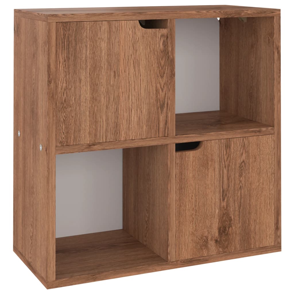 barna tölgyszínű szerelt fa könyvespolc 60 x 27,5 x 59,5 cm