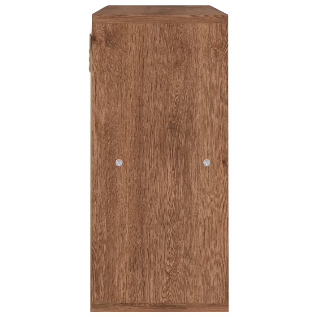 barna tölgyszínű szerelt fa könyvespolc 60 x 27,5 x 59,5 cm