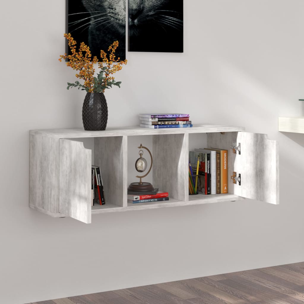 betonszürke szerelt fa TV-szekrény 88,5 x 27,5 x 30,5 cm