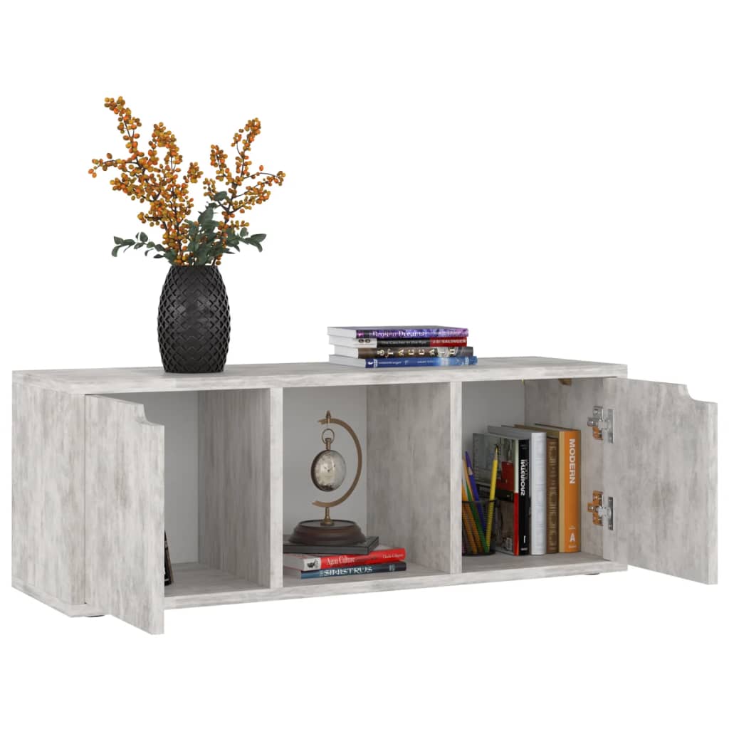 betonszürke szerelt fa TV-szekrény 88,5 x 27,5 x 30,5 cm