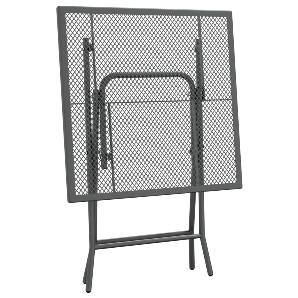 antracitszürke expandált fém hálós kerti asztal 60 x 60 x 72 cm
