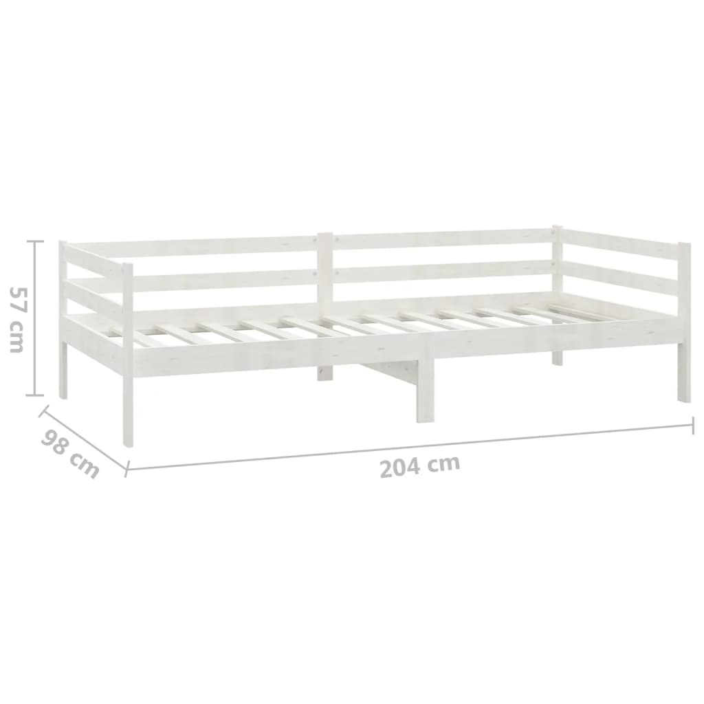 fehér tömör fenyőfa dívány matraccal 90 x 200 cm