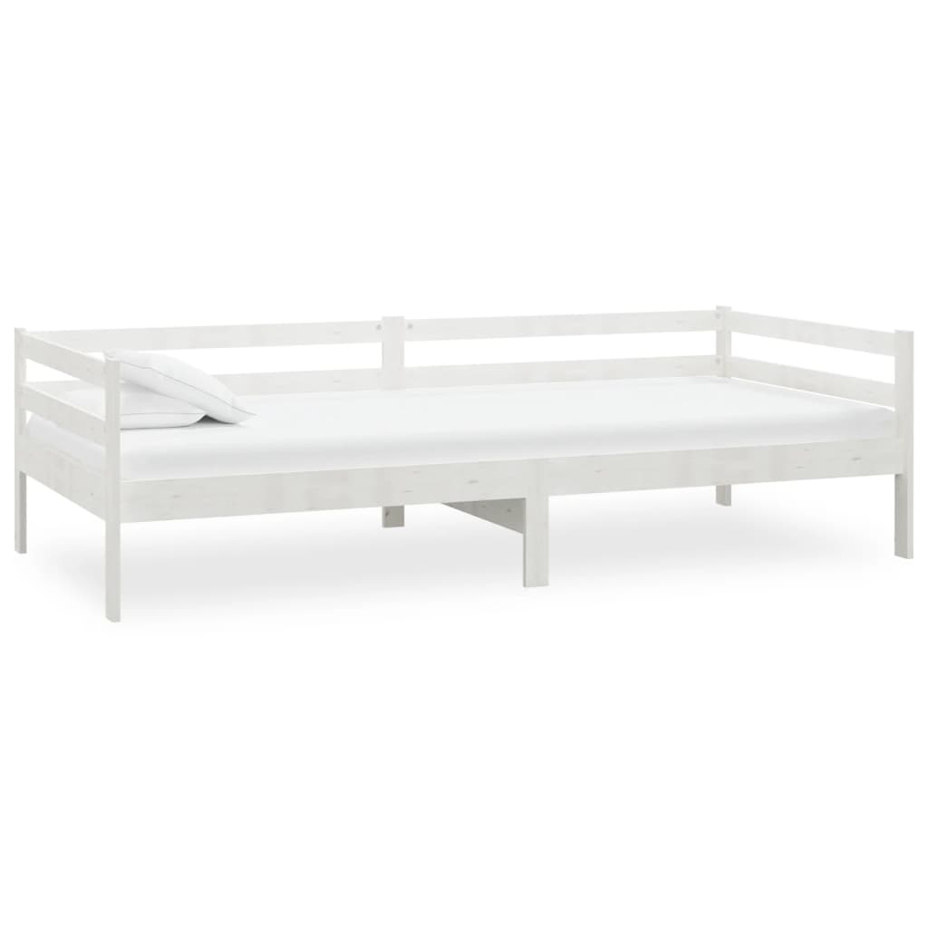 fehér tömör fenyőfa dívány matraccal 90 x 200 cm