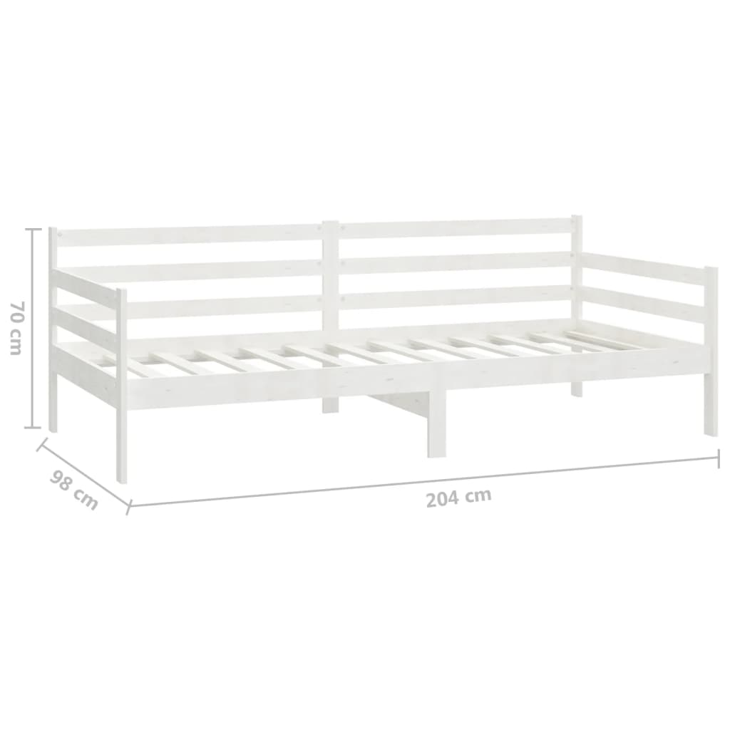 fehér tömör fenyőfa dívány matraccal 90 x 200 cm