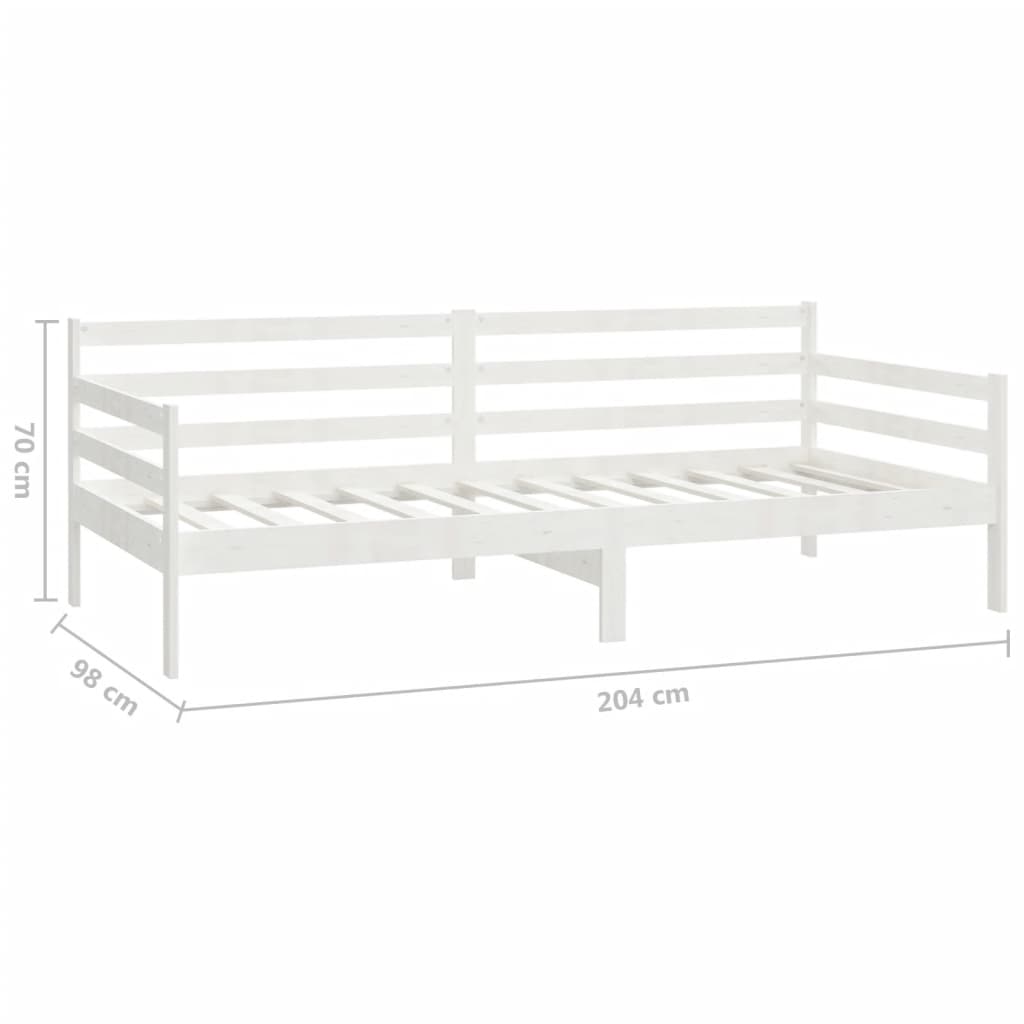 fehér tömör fenyőfa dívány matraccal 90 x 200 cm