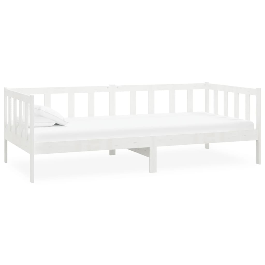 fehér tömör fenyőfa dívány matraccal 90 x 200 cm