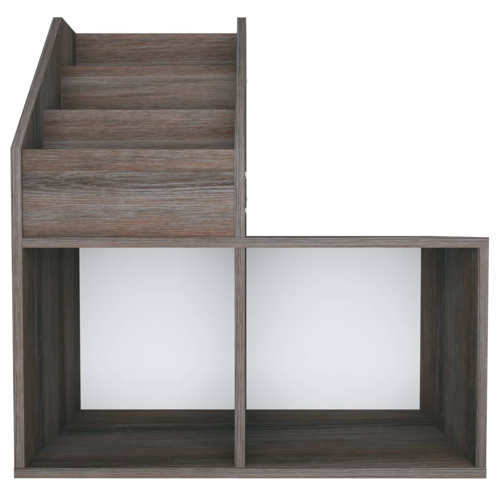 szürke-sonoma színű szerelt fa gyerek újságtartó 71x30x78,5 cm
