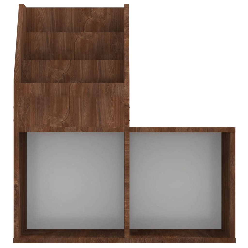 barna tölgyszínű szerelt fa újságtartó gyerekeknek 71x30x78,5cm