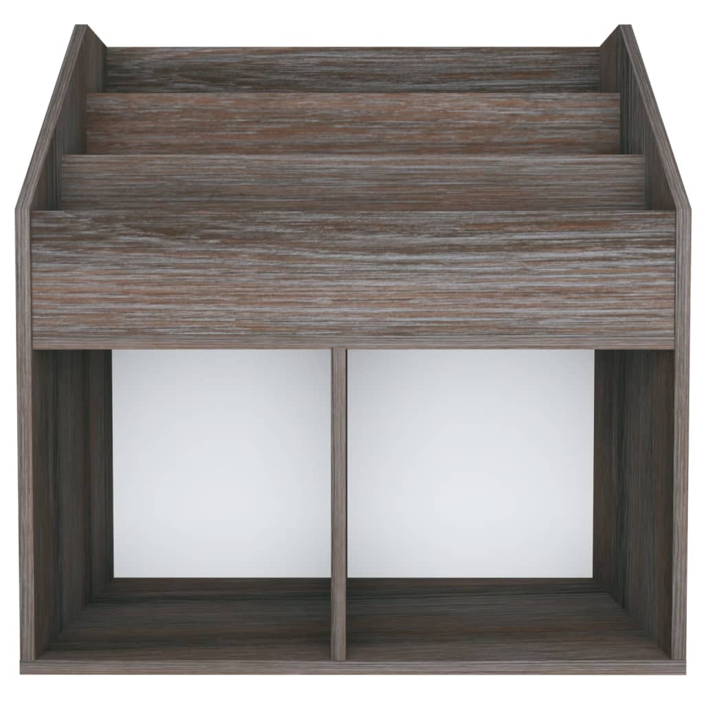 szürke-sonoma színű szerelt fa gyerek újságtartó 71x30x78,5 cm