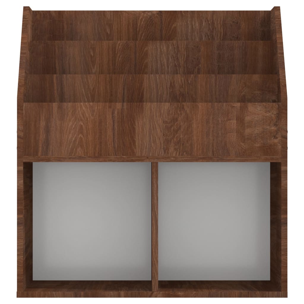 barna tölgyszínű szerelt fa újságtartó gyerekeknek 71x30x78,5cm