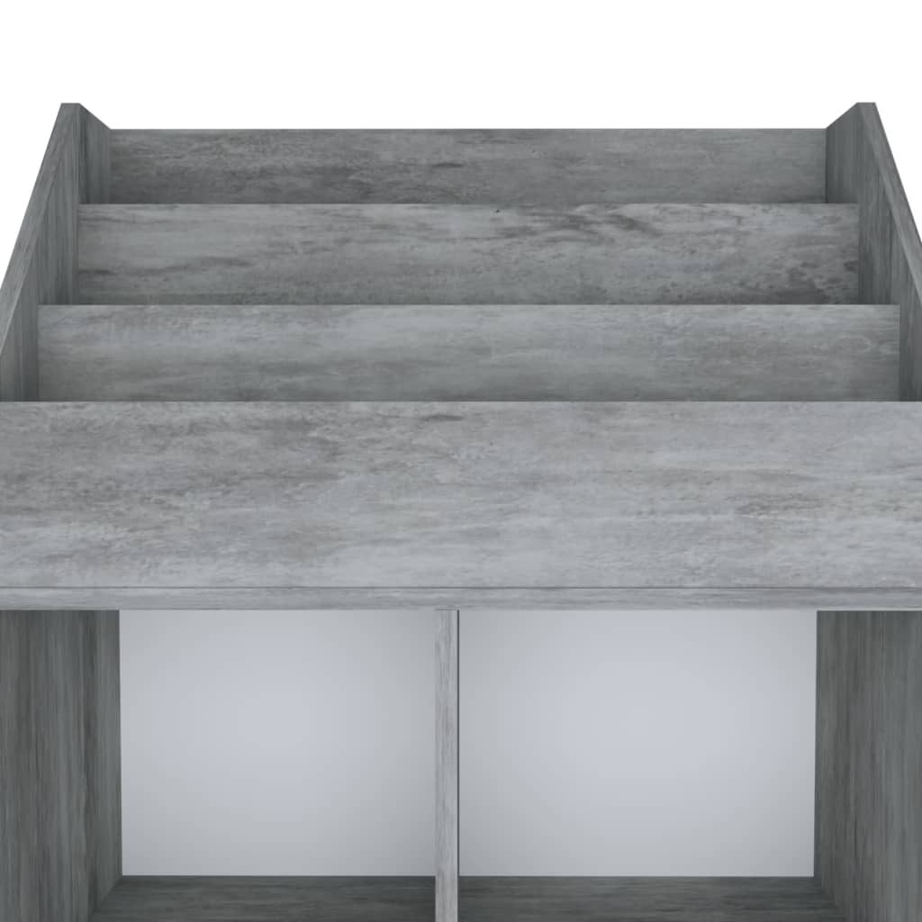 betonszürke szerelt fa gyerek újságtartó 71 x 30 x 114 cm