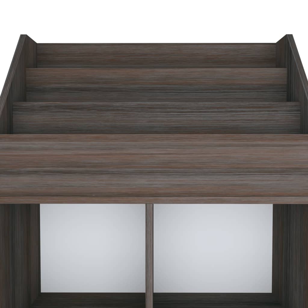 szürke-sonoma színű szerelt fa gyerek újságtartó 71x30x114 cm