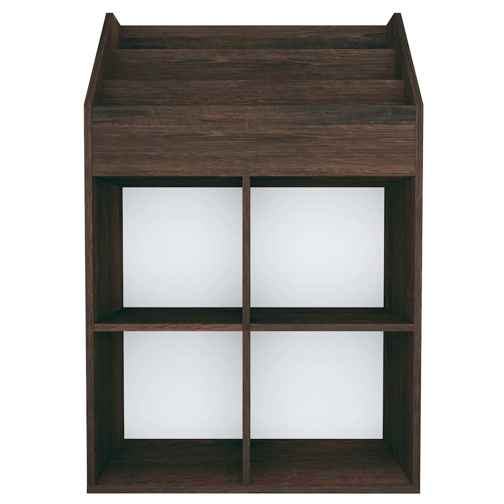 füstös tölgy színű szerelt fa gyerek újságtartó 71x30x114 cm