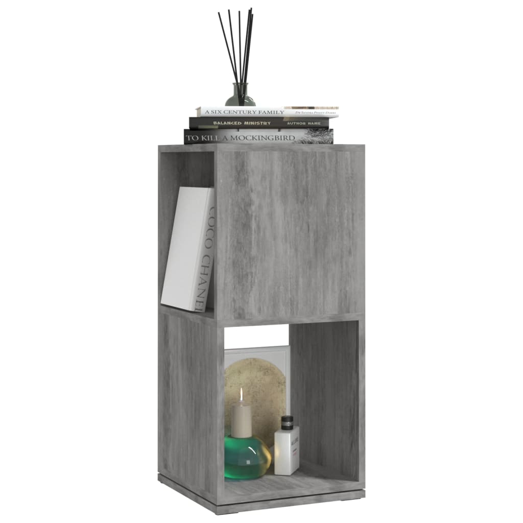 betonszürke szerelt fa forgószekrény 34,5x34,5x75,5 cm