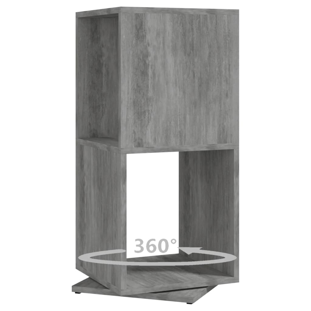 betonszürke szerelt fa forgószekrény 34,5x34,5x75,5 cm
