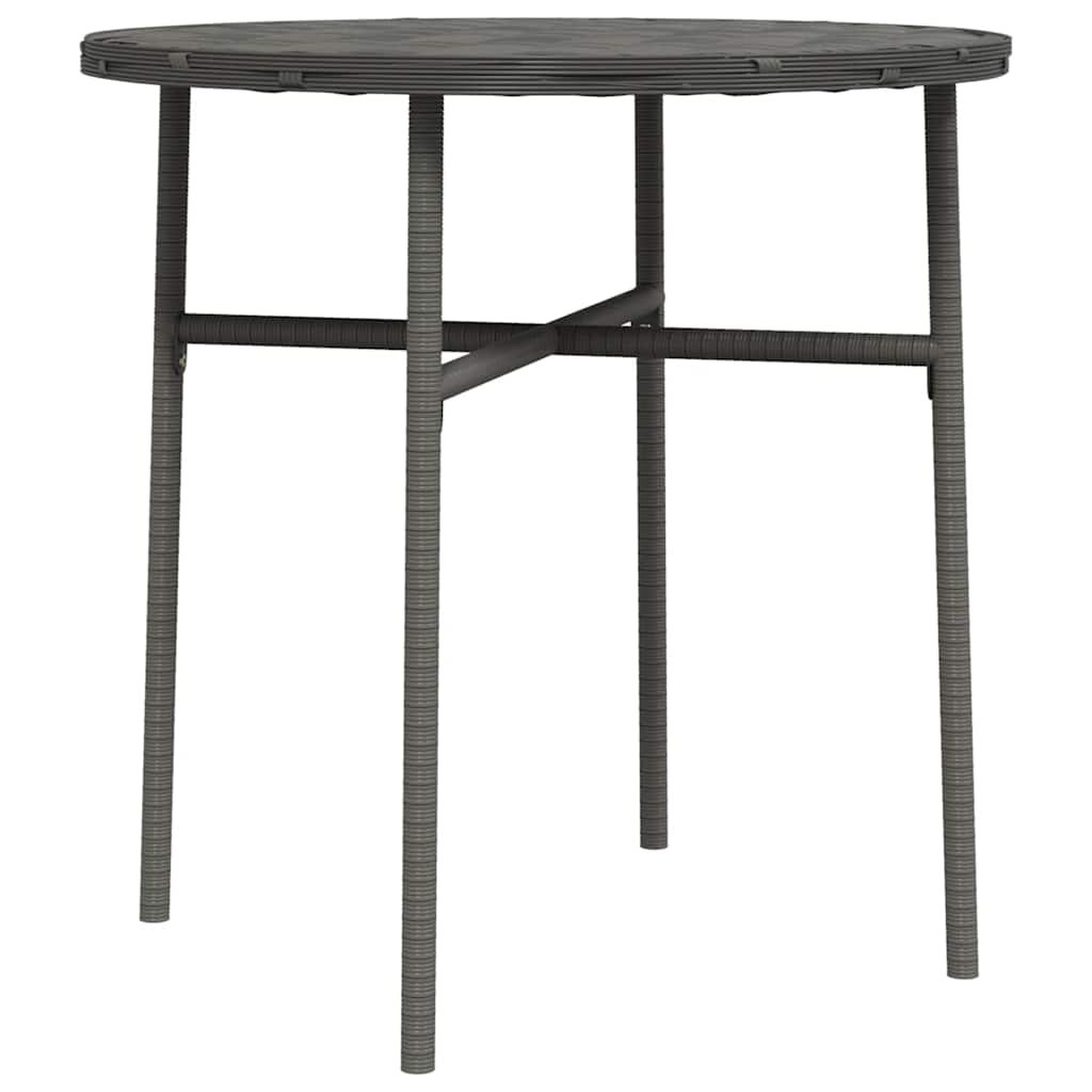 szürke polyrattan teázóasztal 45 cm