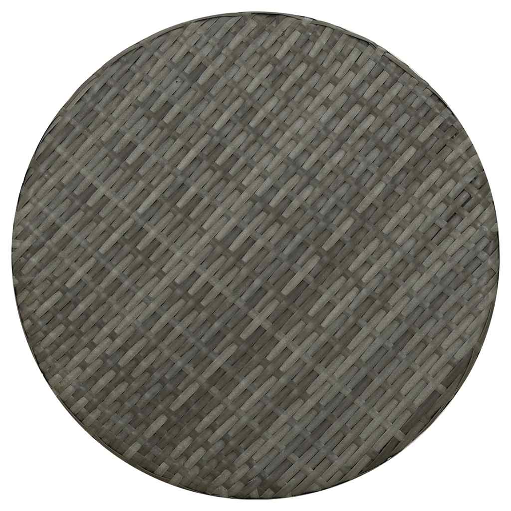 szürke polyrattan teázóasztal 45 cm