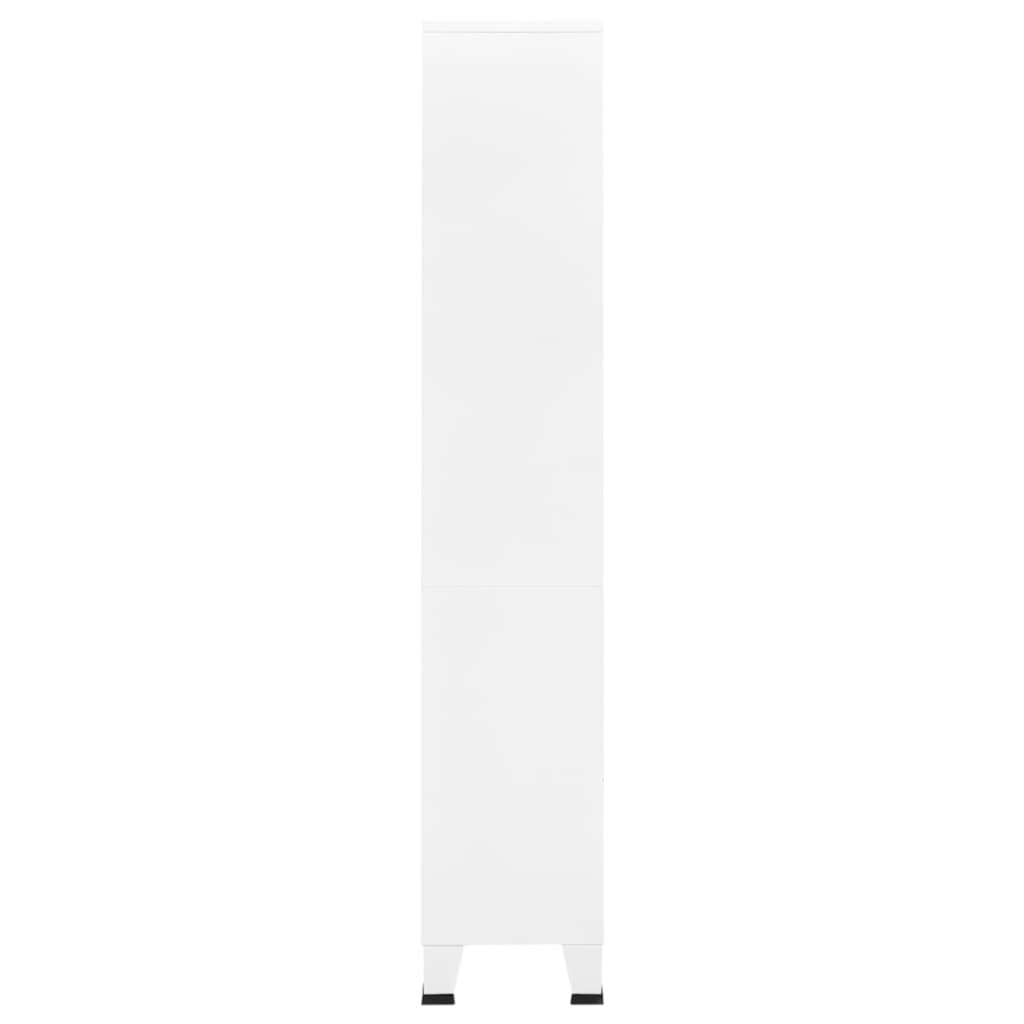 fehér ipari stílusú acél könyvespolc 80 x 32 x 180 cm