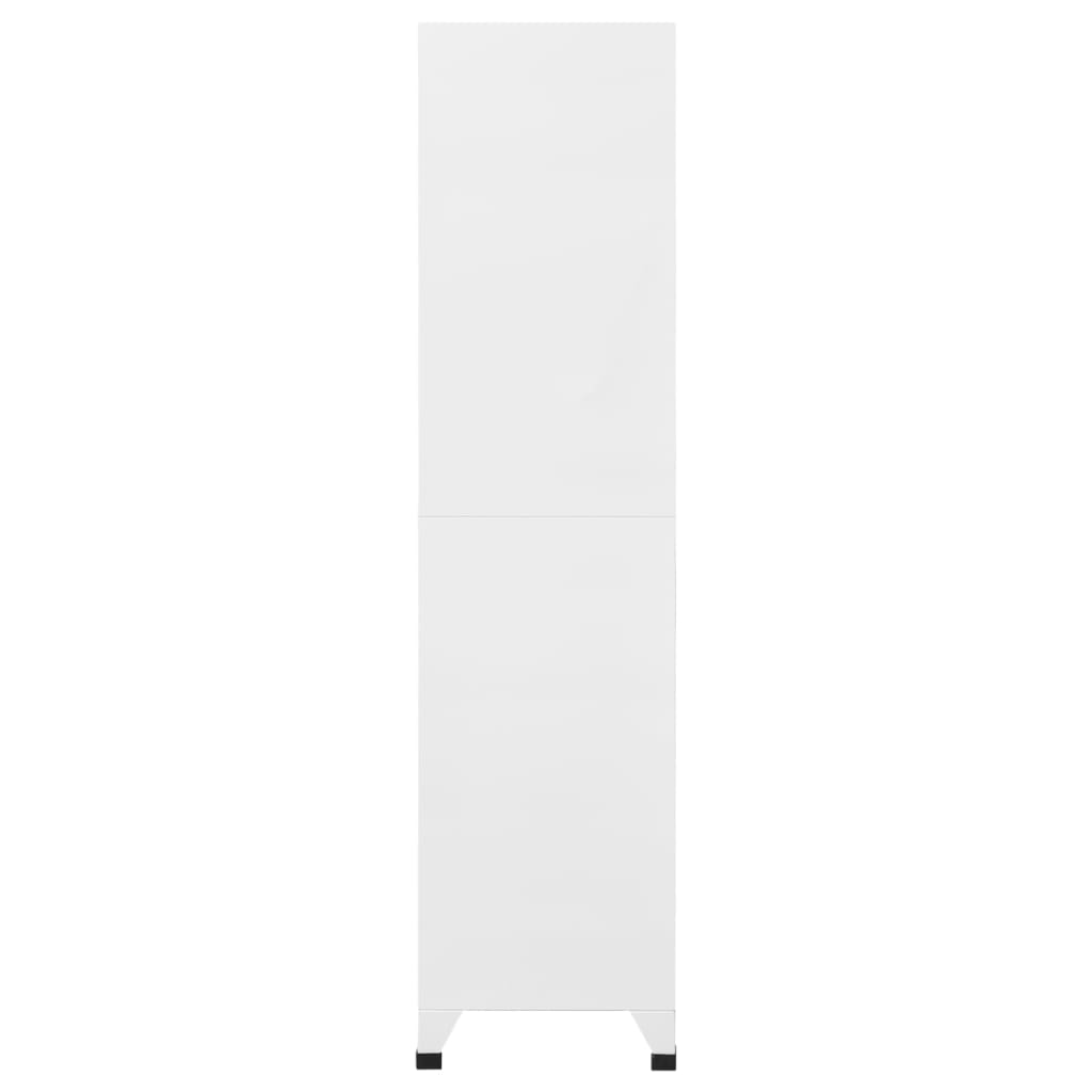 világos- és sötétszürke acél zárható szekrény 90 x 45 x 180 cm