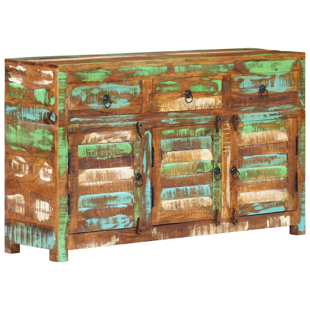 tömör újrahasznosított fa tálalószekrény 110 x 30 x 65 cm