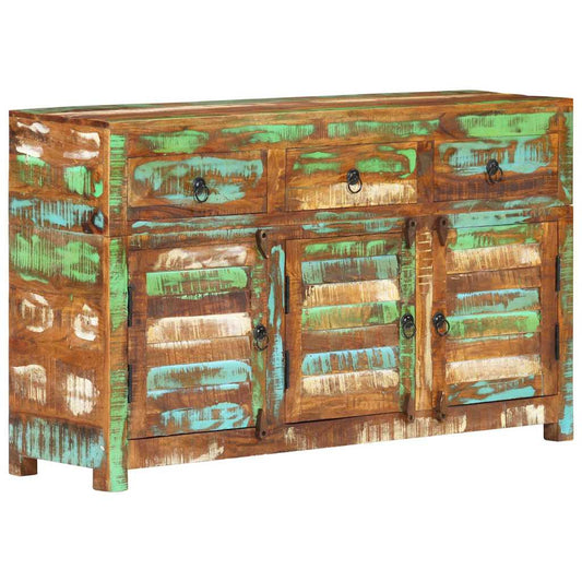 tömör újrahasznosított fa tálalószekrény 110 x 30 x 65 cm