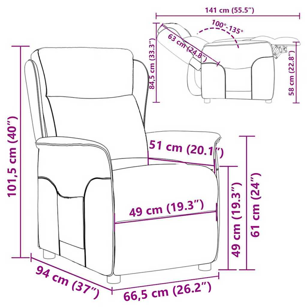 Fotel ágy Fekete 66.5 x 94 x 101.5 cm Poliészter
