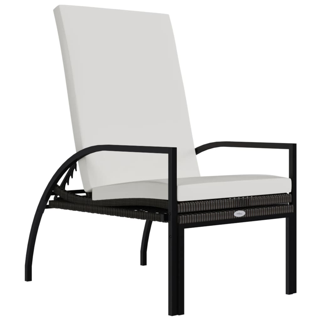barna polyrattan napozóágy lábtartóval