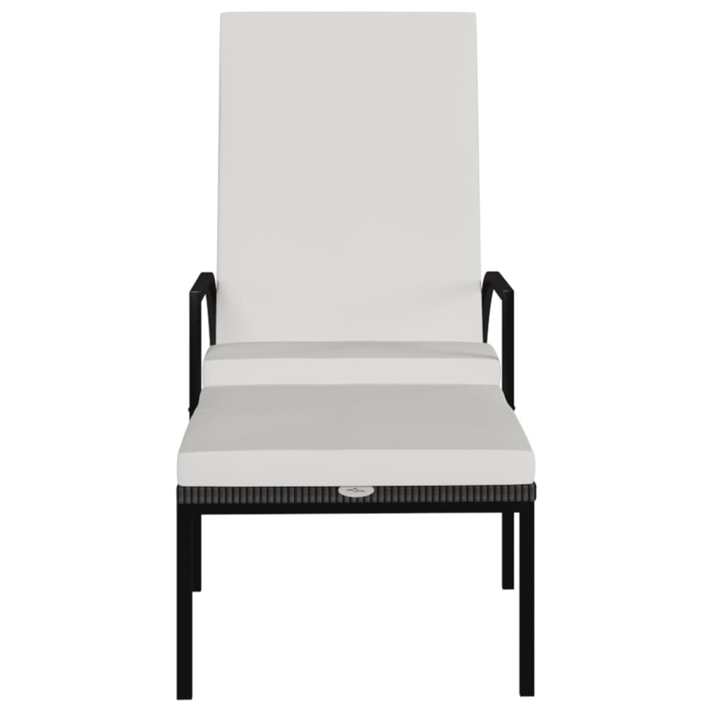 2 db barna polyrattan napozóágy lábtartóval