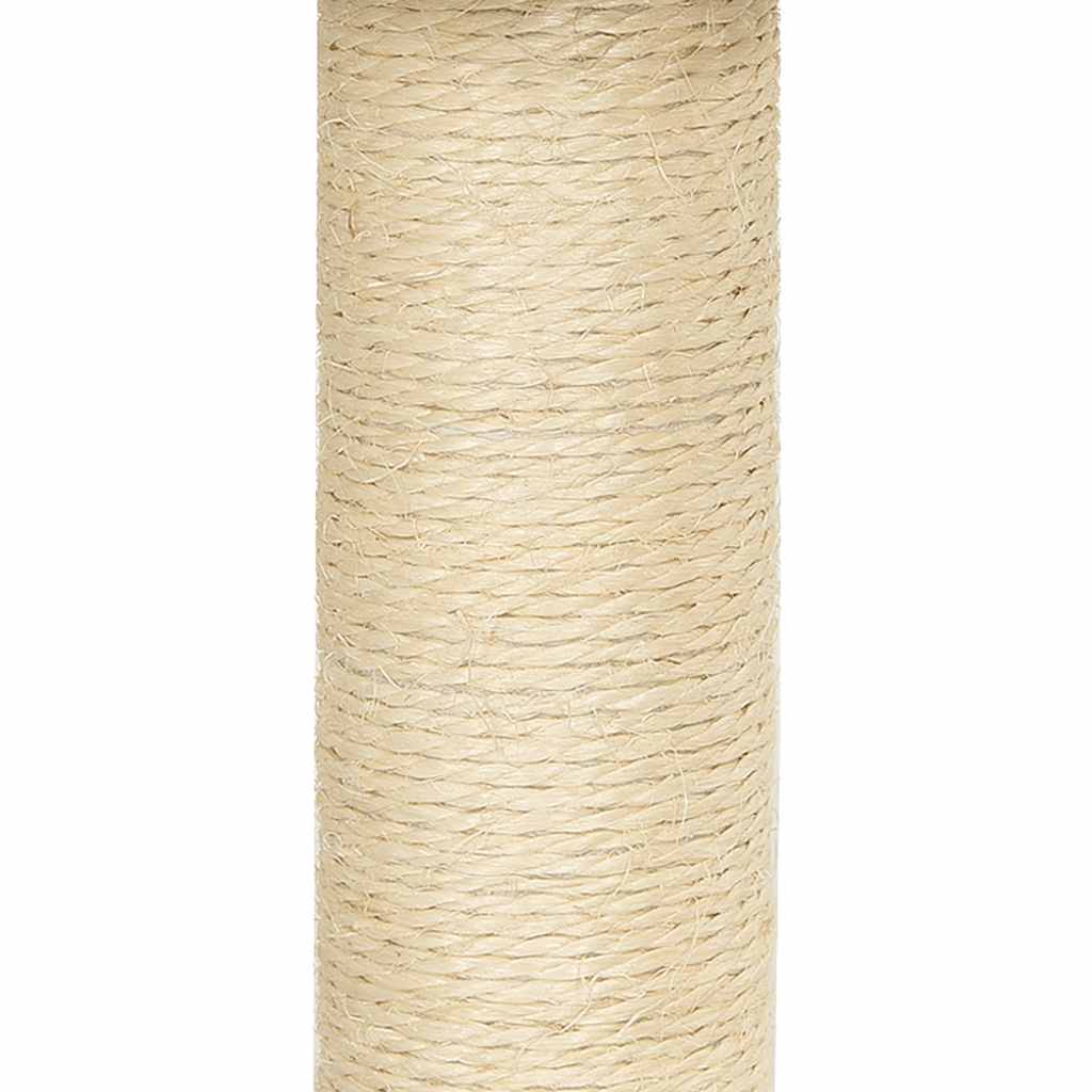 világosszürke macskabútor szizál kaparófákkal 155 cm