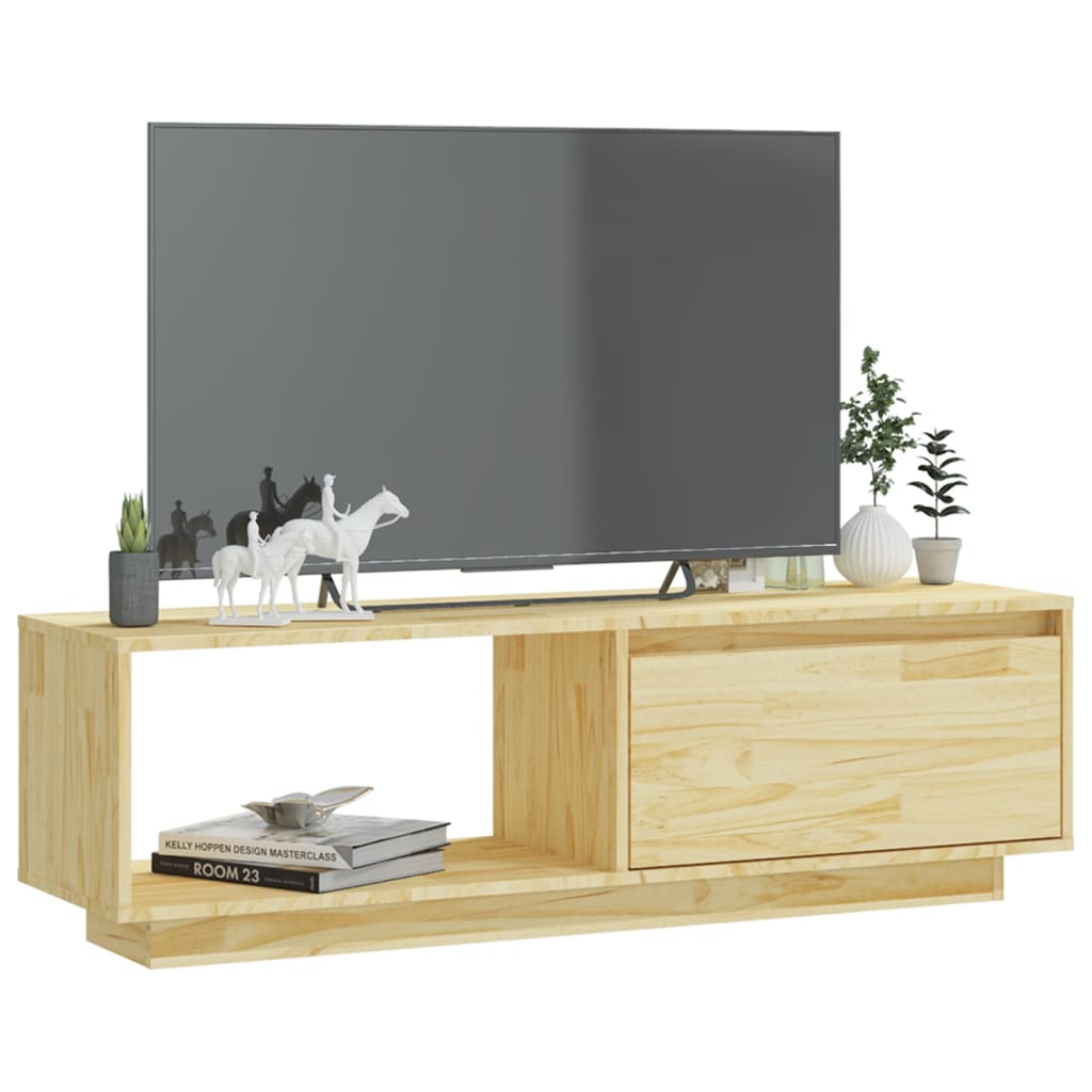 tömör fenyőfa TV-szekrény 110 x 30 x 33,5 cm