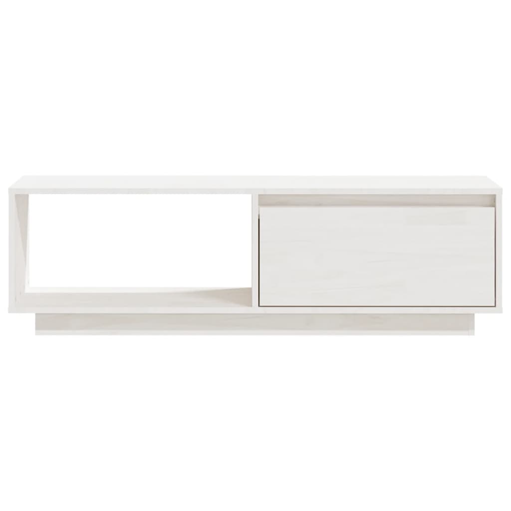 fehér tömör fenyőfa TV-szekrény 110 x 30 x 33,5 cm