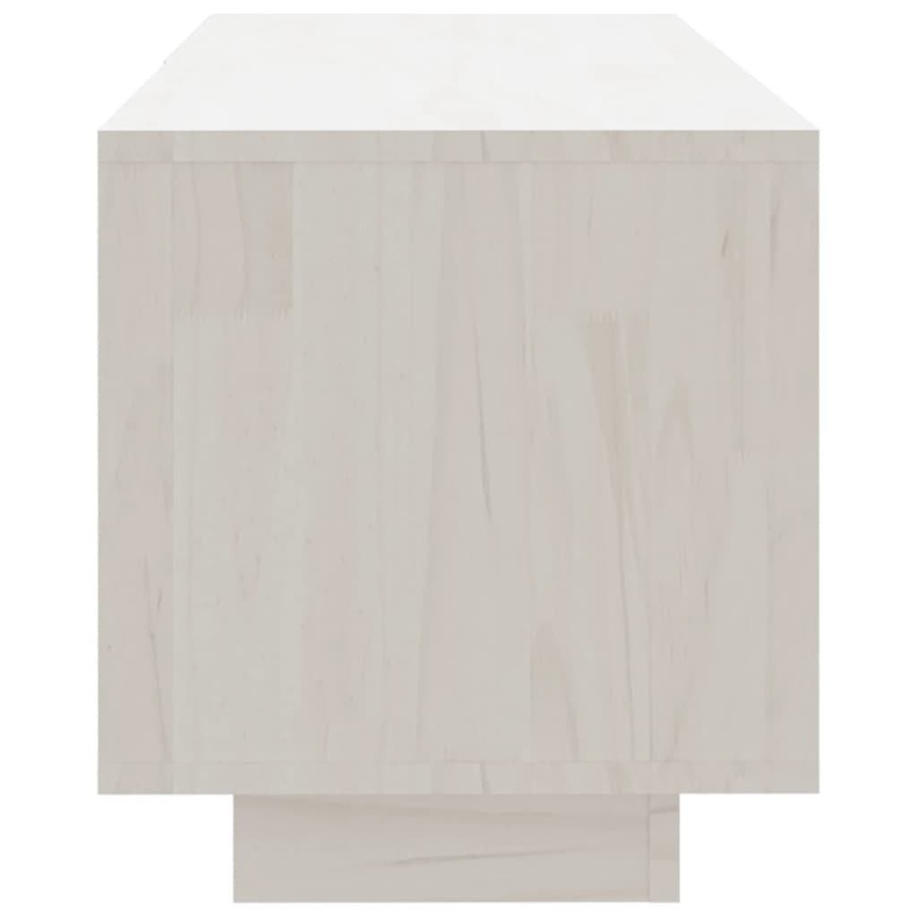 fehér tömör fenyőfa TV-szekrény 110 x 30 x 33,5 cm