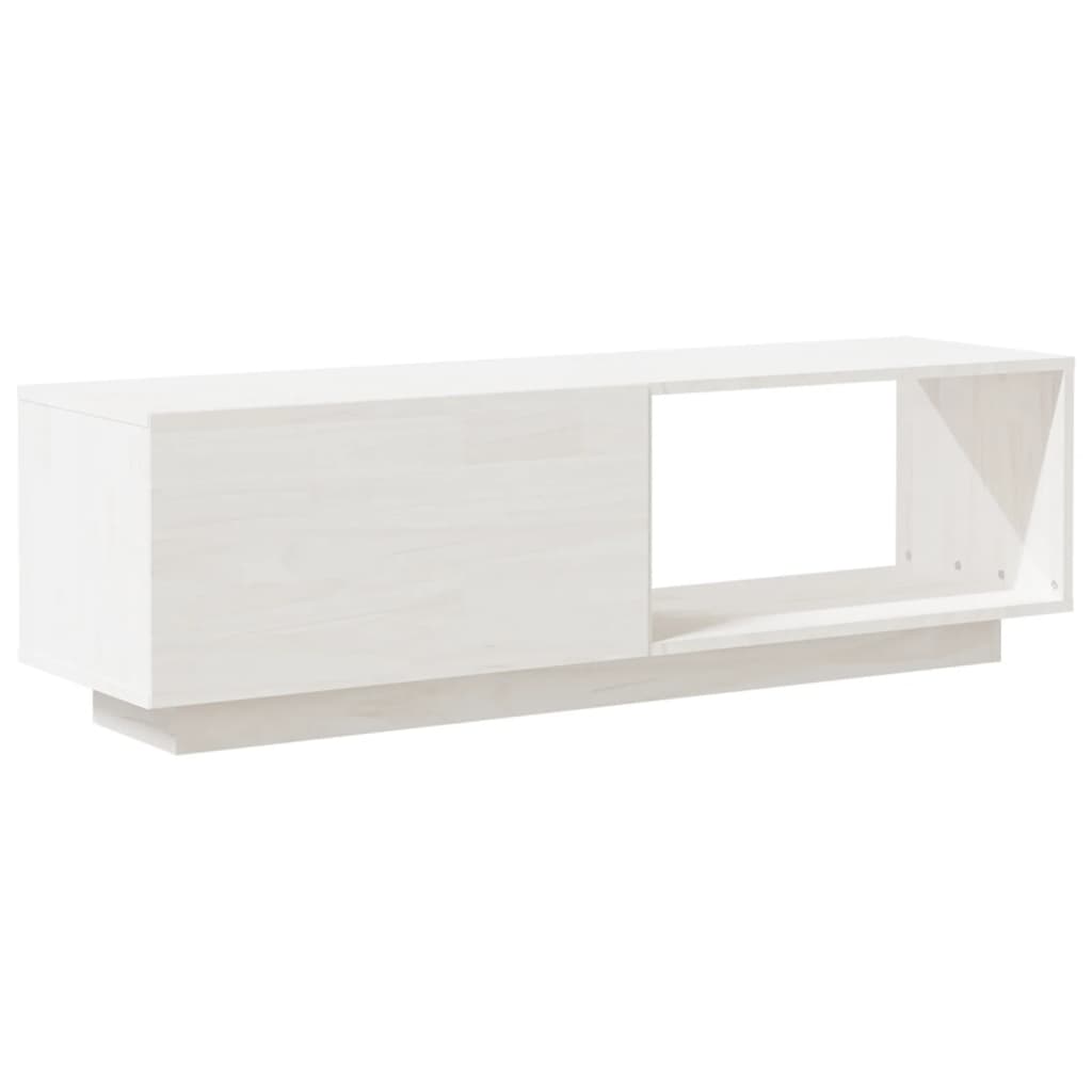 fehér tömör fenyőfa TV-szekrény 110 x 30 x 33,5 cm