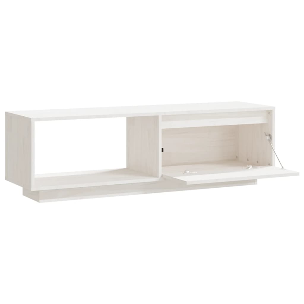 fehér tömör fenyőfa TV-szekrény 110 x 30 x 33,5 cm