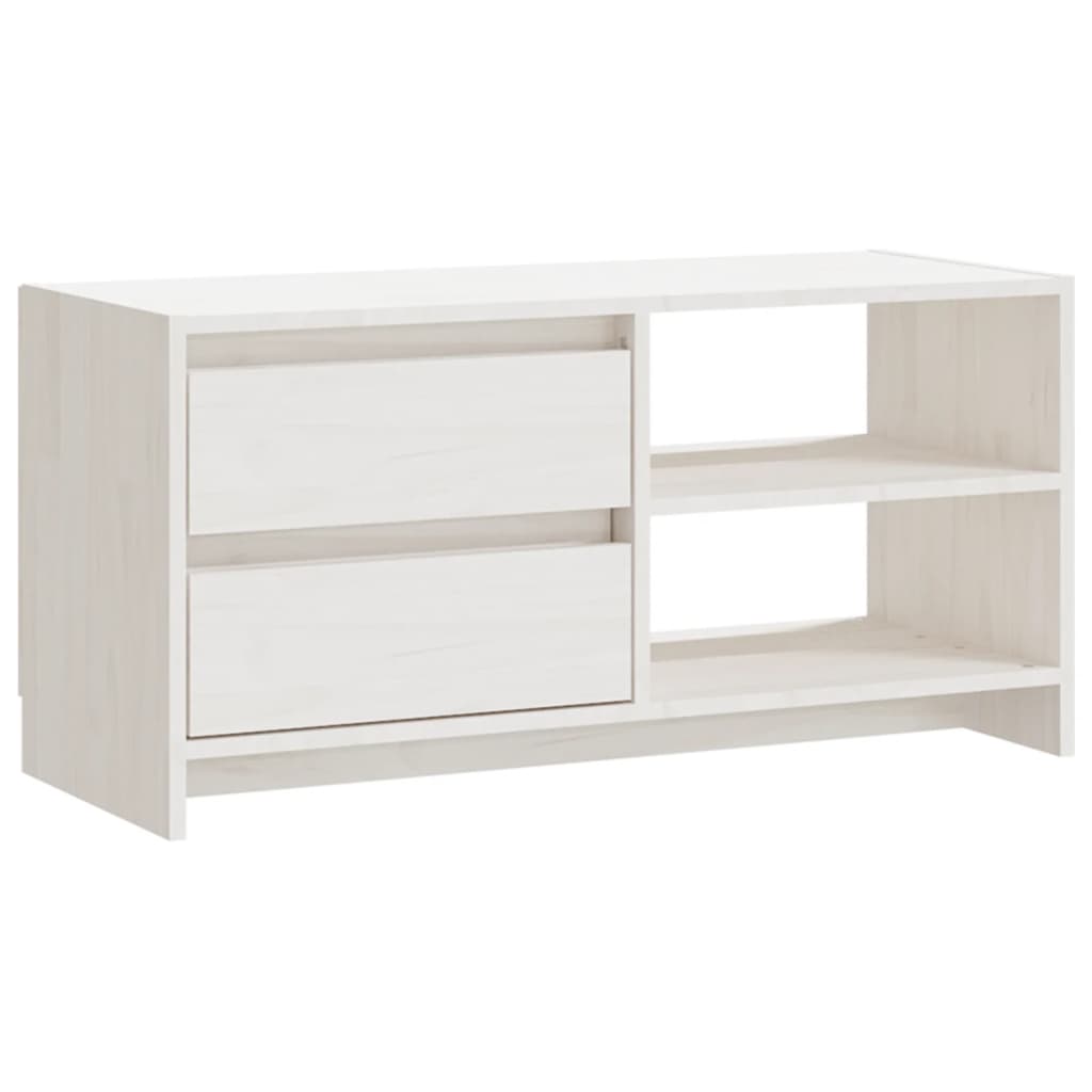 fehér tömör fenyőfa TV szekrény 80 x 31 x 39 cm