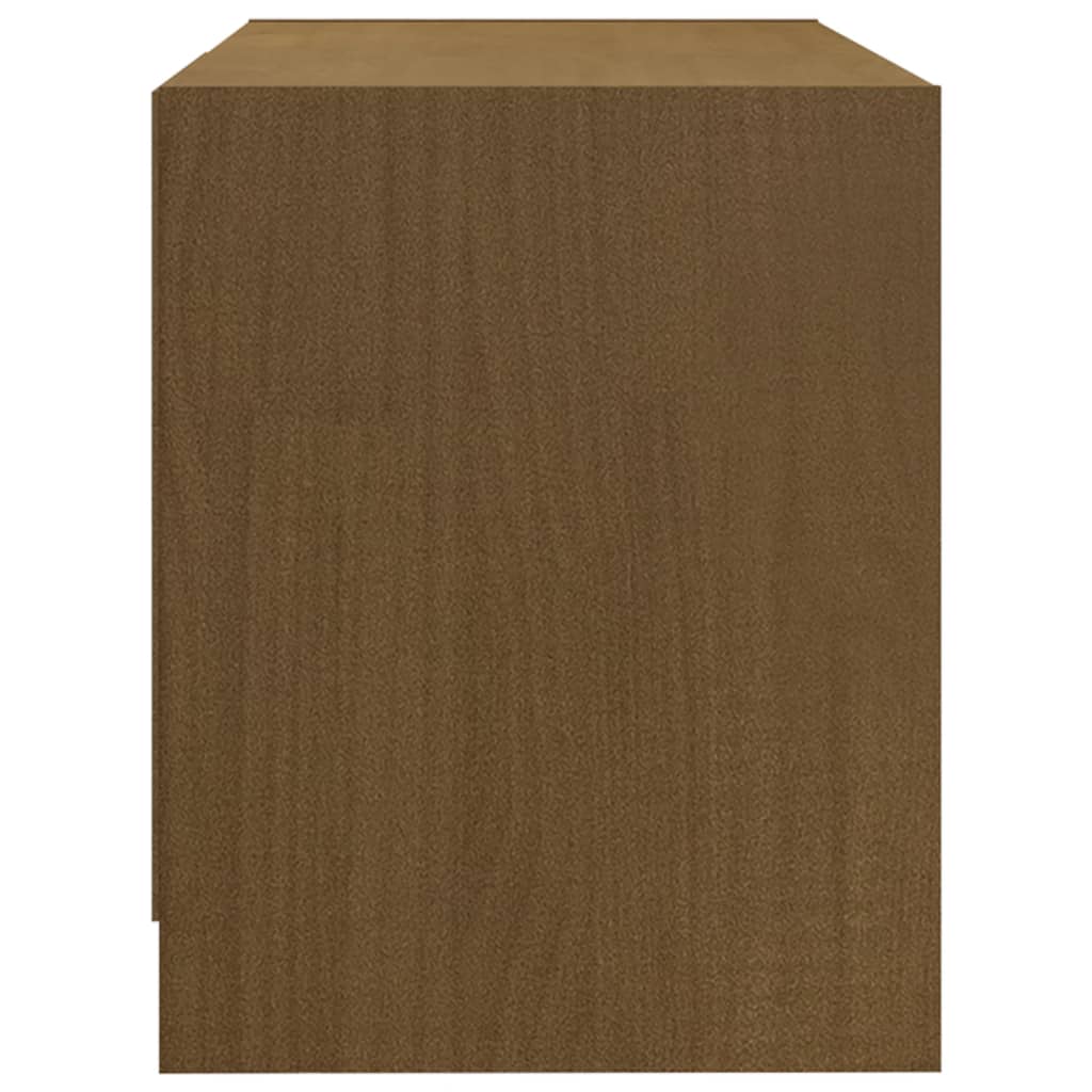 mézbarna tömör fenyőfa TV-szekrény 80 x 31 x 39 cm
