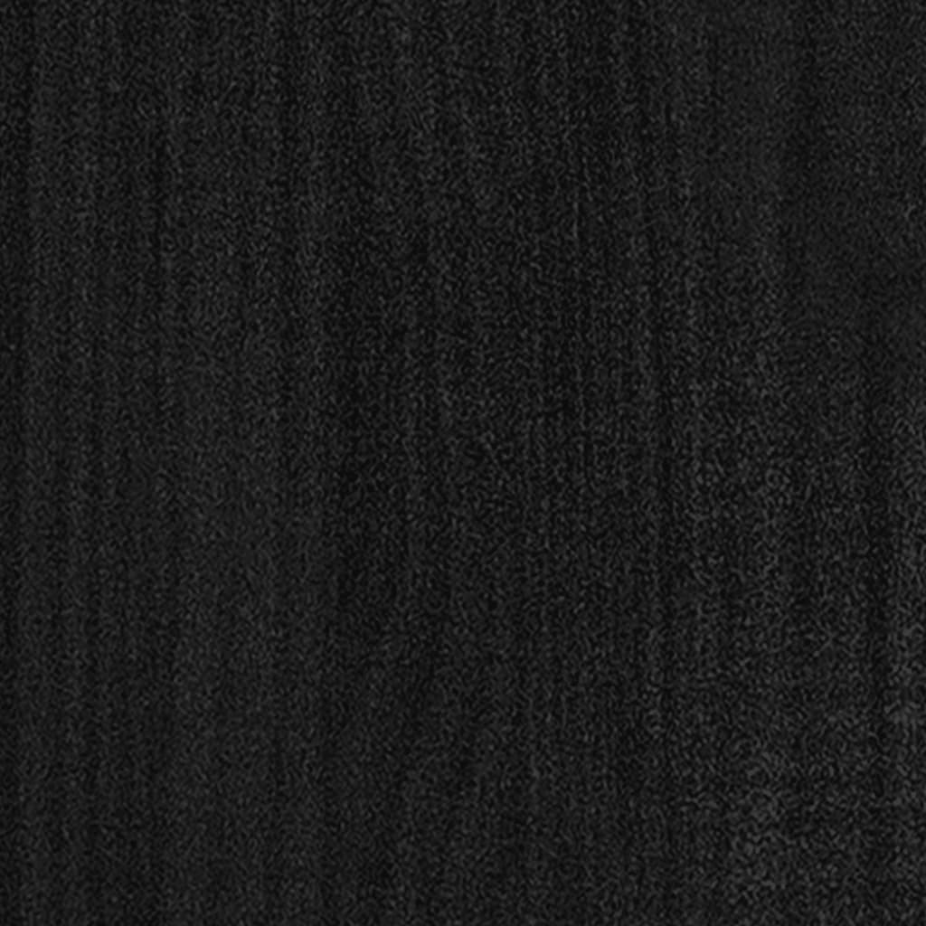 King Size fekete tömör fa ágykeret 150 x 200 cm