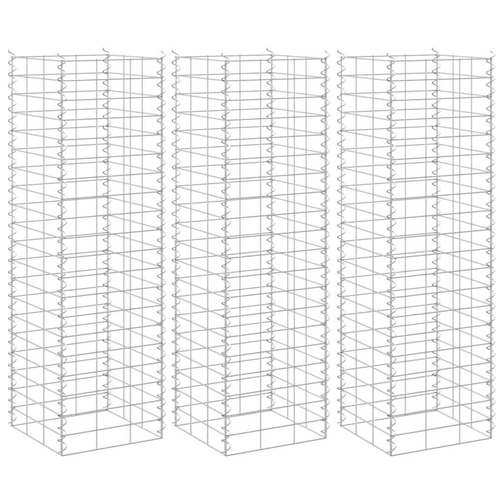 3 db vas gabion magaságyás 30 x 30 x 100 cm