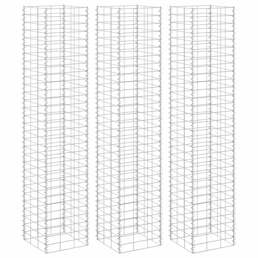 3 db vas gabion magaságyás 30 x 30 x 150 cm