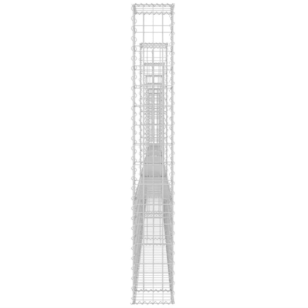 U-alakú vas gabionkosár 7 oszloppal 740 x 20 x 150 cm