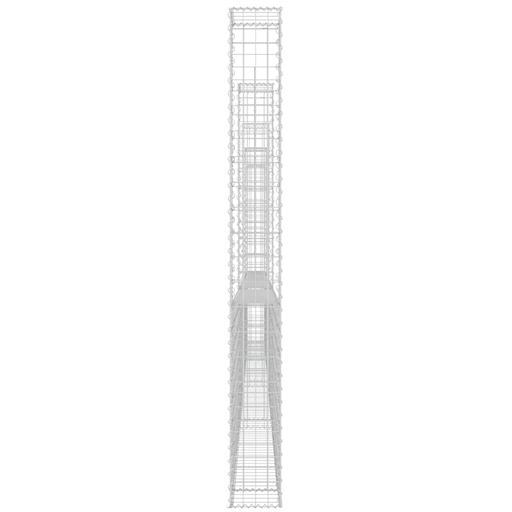 U-alakú vas gabionkosár 5 oszloppal 500 x 20 x 200 cm