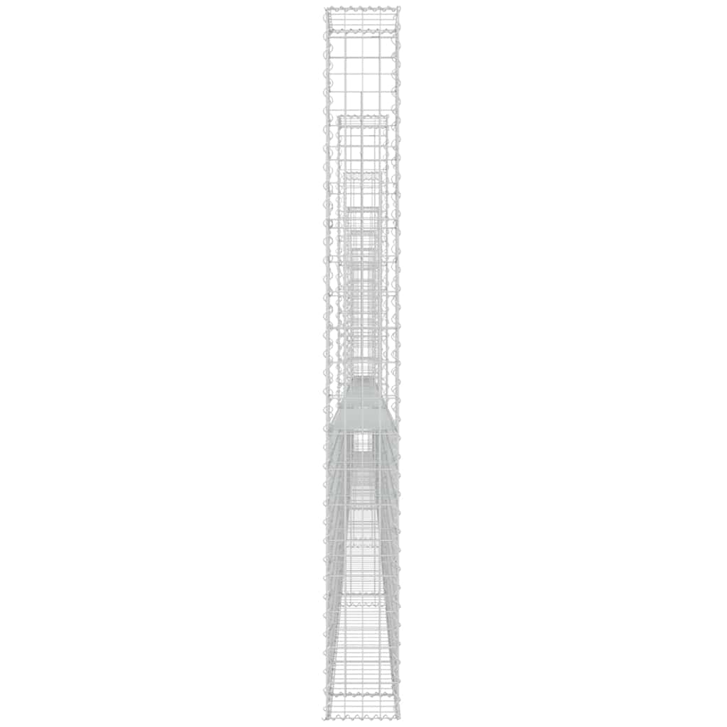 U-alakú vas gabionkosár 7 oszloppal 740 x 20 x 200 cm