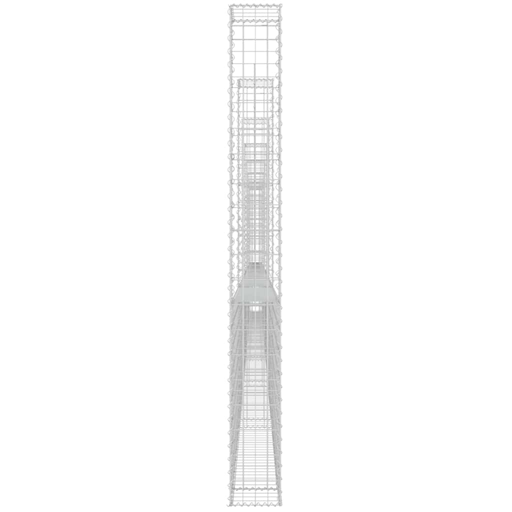 U-alakú vas gabionkosár 8 oszloppal 860 x 20 x 200 cm