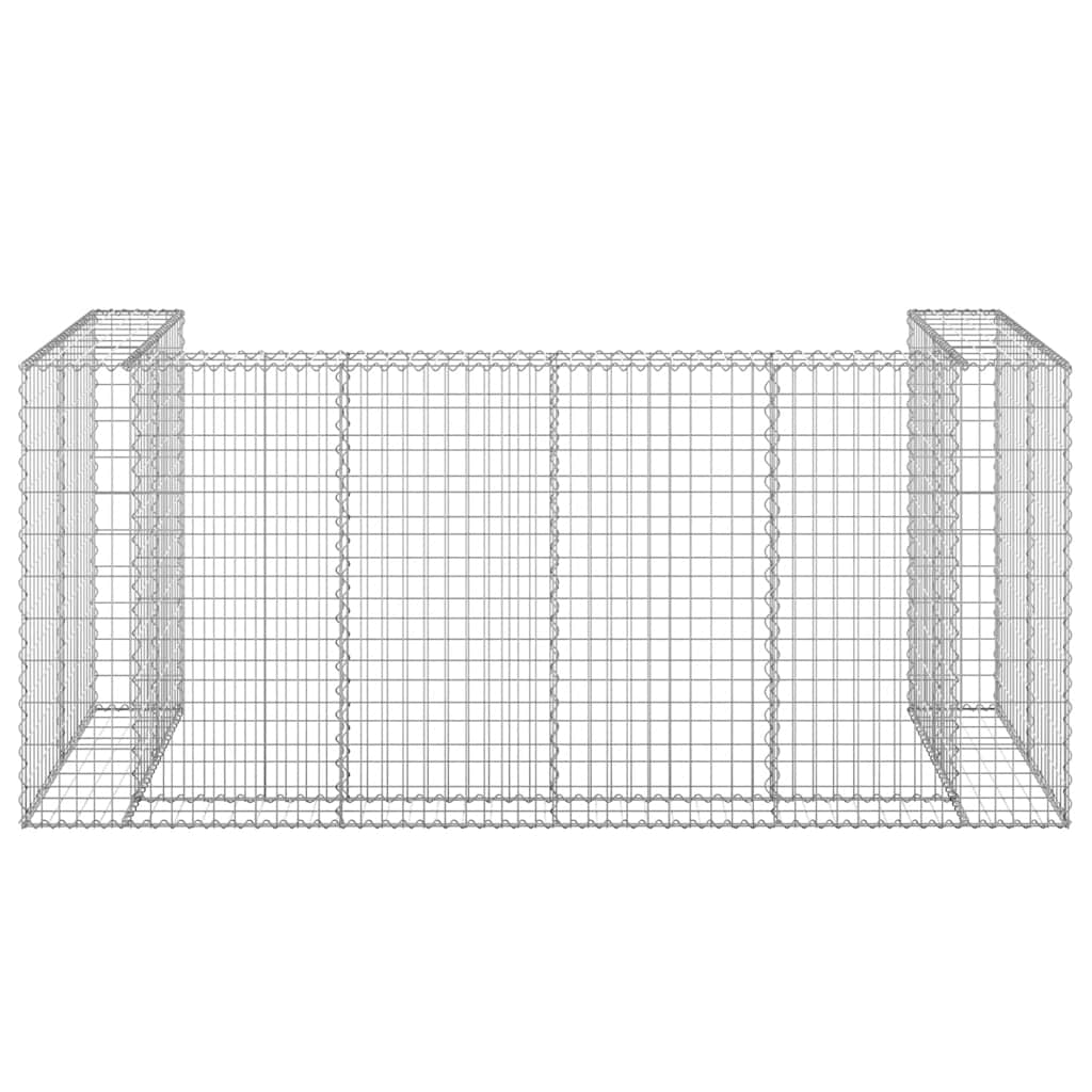 horganyzott acél gabionfal szemeteskukákhoz 254 x 100 x 110 cm