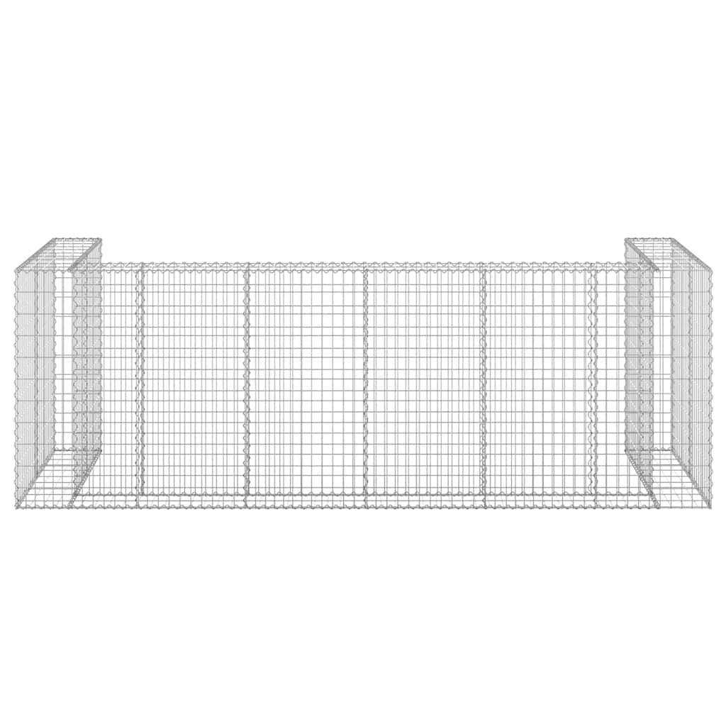 horganyzott acél gabionfal szemeteskukákhoz 325 x 100 x 110 cm