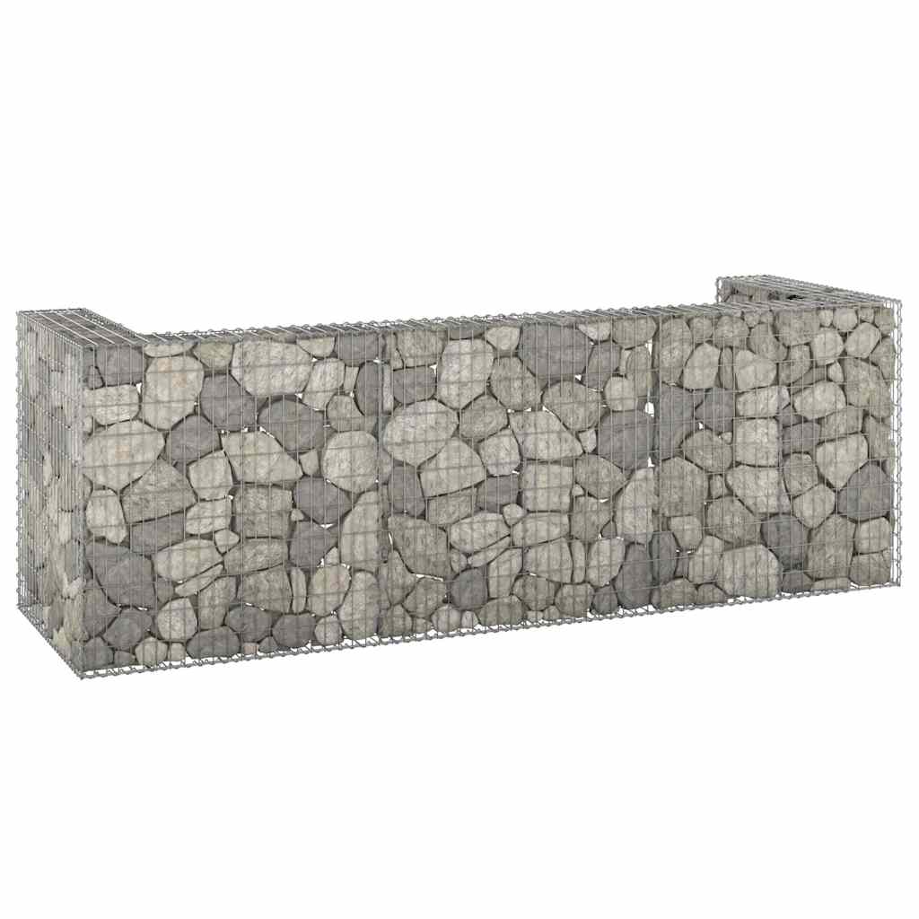 horganyzott acél gabionfal szemeteskukákhoz 325 x 100 x 110 cm