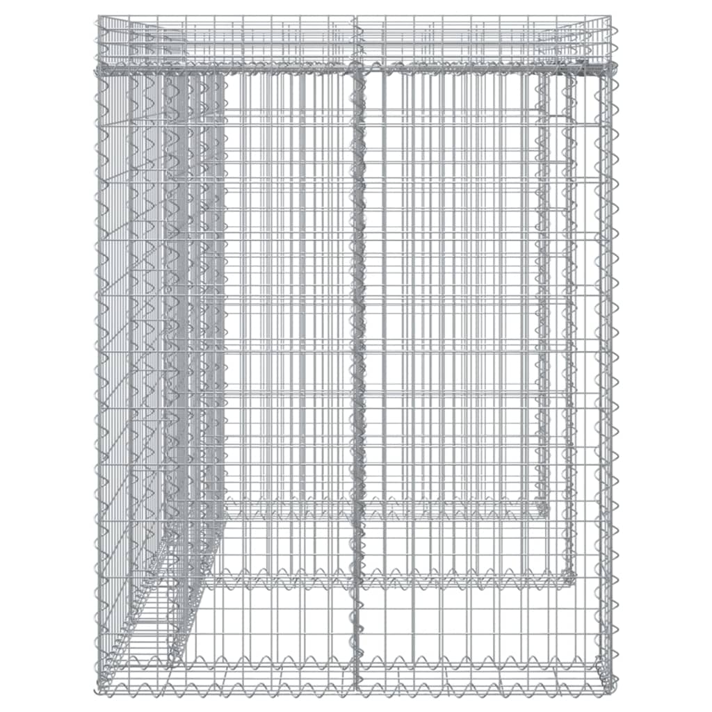horganyzott vas gabionkosár szemeteskukához 192 x 91 x 120 cm