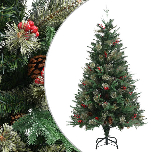 zöld karácsonyfa fenyőtobozokkal 150 cm